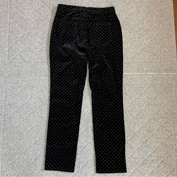 Talbots High Rise Straight Leg Curvy Polka Dot Pants Womens Size 4 Black Career - Picture 10 of 10